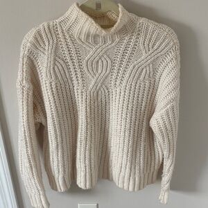 Cream Turtleneck Sweater